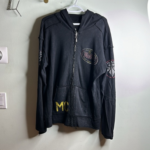 Mens Affliction Reversible Full Zip Hoodie - Picture 6 of 11